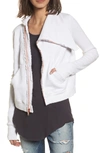 Frank & Eileen Tee Lab Frank & Eileen Asymmetrical Zip Fleece Jacket In Dirty White