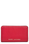 Marc Jacobs Topstitched Compact Zip Wallet In Fire Red