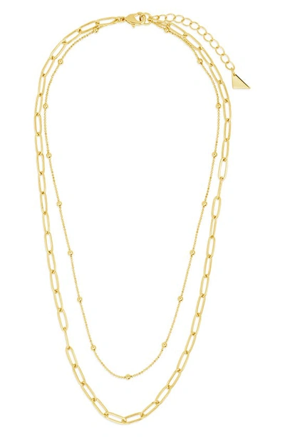 Sterling Forever Leah Layered Chain Necklace In Gold