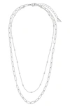 Sterling Forever Leah Layered Chain Necklace In Silver