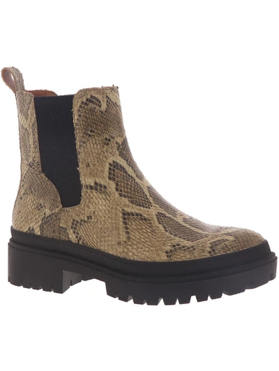 Lucky Brand Emali Womens Nubuck Pull On Ankle Boots In Brown