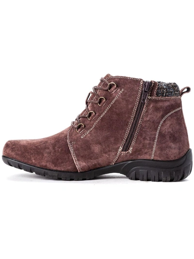 Propét Delaney Womens Solid Lace-up Ankle Boots In Brown