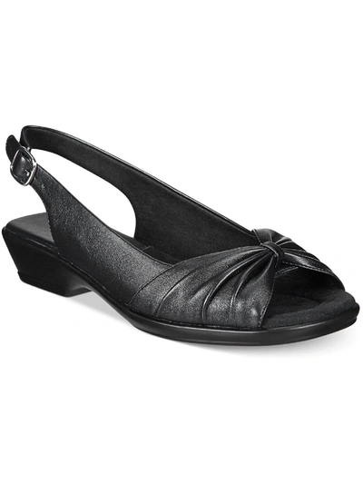 Easy Street Fantasia Womens Faux Leather Slip On Slingback Sandals In Black