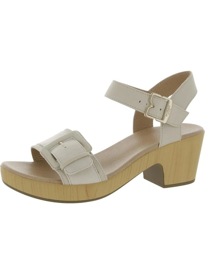 Dr. Scholl's Shoes Felicity To Womens Faux Suede Buckle Ankle Strap In Beige