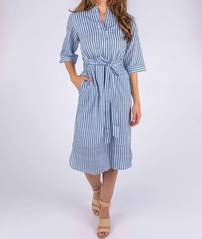 Beau & Ro The Every Dress In Ikat Navy In Multi