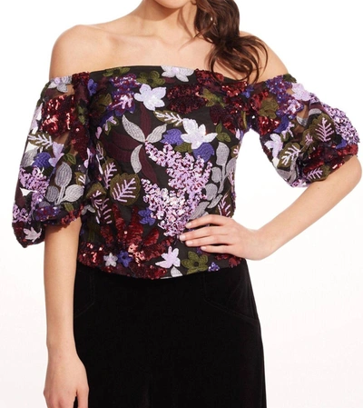 Eva Franco Laken Top In Tempest Bloom In Multi