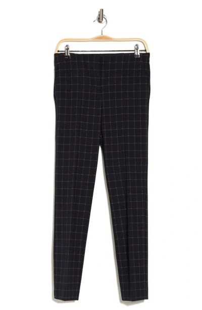 Amanda & Chelsea Lily Slim Ankle Straight Leg Pants In Navy/ Rust