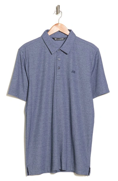 Travismathew Langley Polo Shirt In Heather Blue Nights