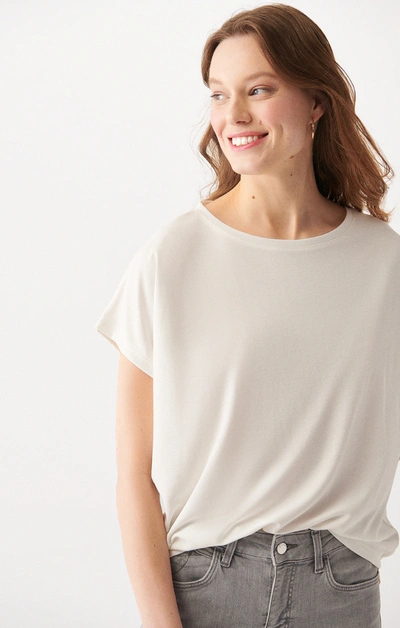 Mavi Flowy Wide Neck Tee In Antique White