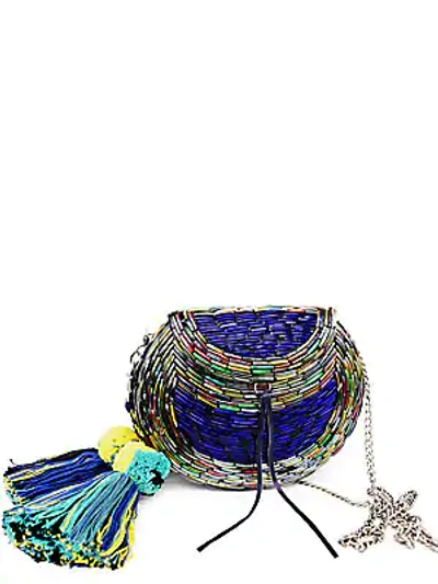 Sam Edelman Dree Beads Embellished Mini Bag In Blue Multi