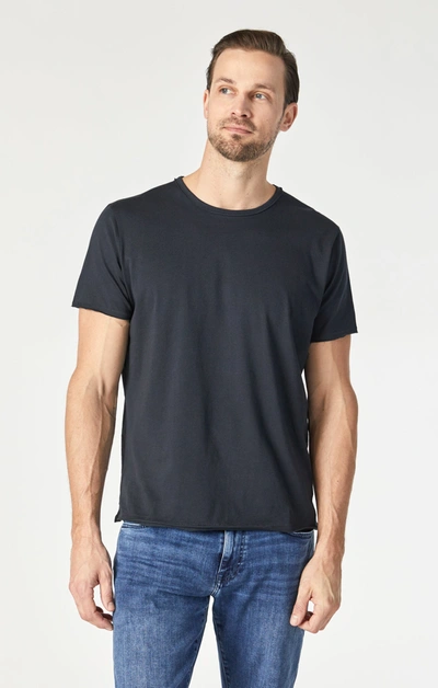 Mavi Raw Edge Neck T-shirt In Black