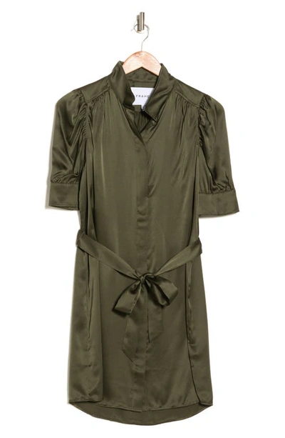Frame Gillian Silk Minidress In Fatigue