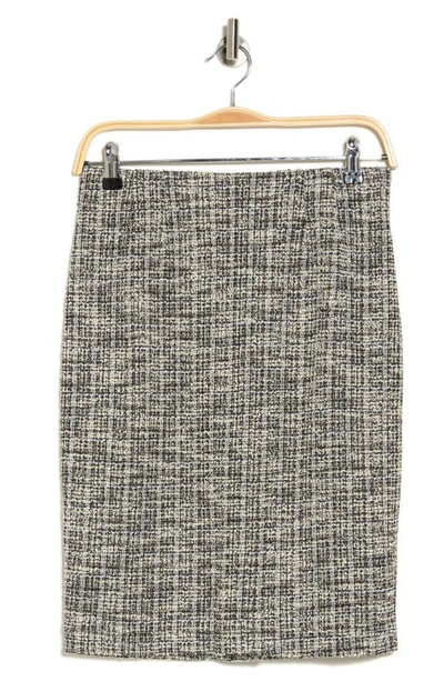 Amanda & Chelsea Bouclé Tweed Skirt In Black Multi