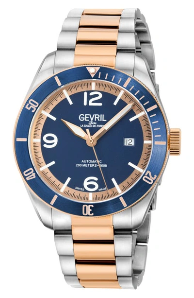 Gevril Yorkville Swiss Automatic Bracelet Watch, 43mm In Two Toned Ss Iprg