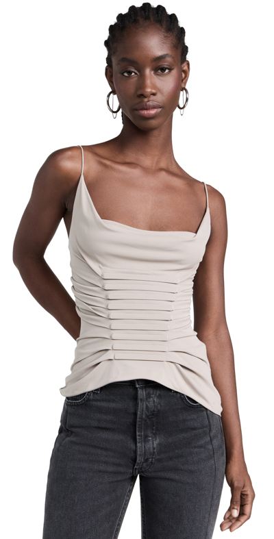 Dion Lee Beige Ventral Boned Tank Top In Alloy