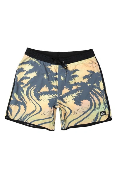 Quiksilver Surfsilk Scallop Swim Trunks In Black