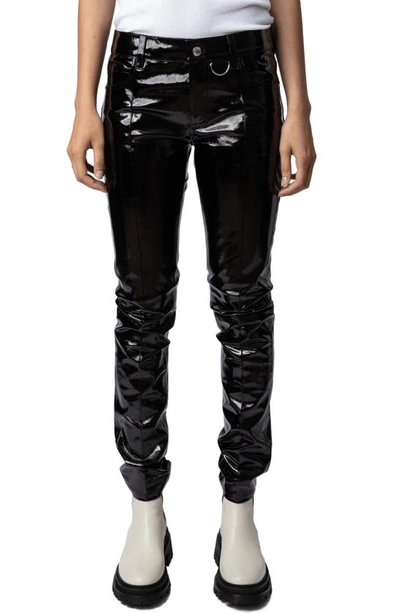 Zadig & Voltaire Peko Leather Pants In Noir