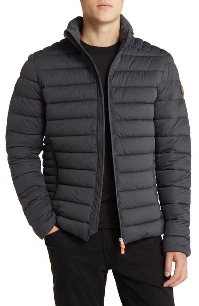 Save The Duck Ari Puffer Jacket In Grey Black