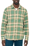 Faherty The Surf Flannel Button-up Shirt In Green