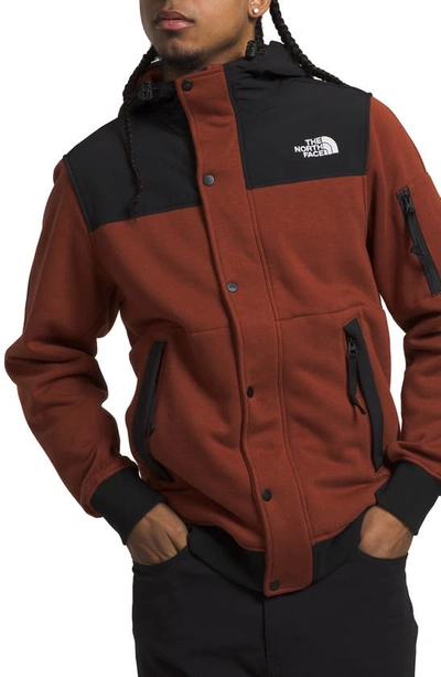 The North Face Highrail Faux Shearling Lined Fleece Jacket In Brandy Brown,tnf Black