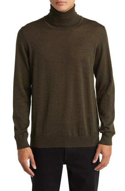 Nn07 Richard 6630 Merino Wool Turtleneck Sweater In Dark Green