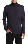 Nn07 Richard 6630 Merino Wool Turtleneck Sweater In Navy Melange