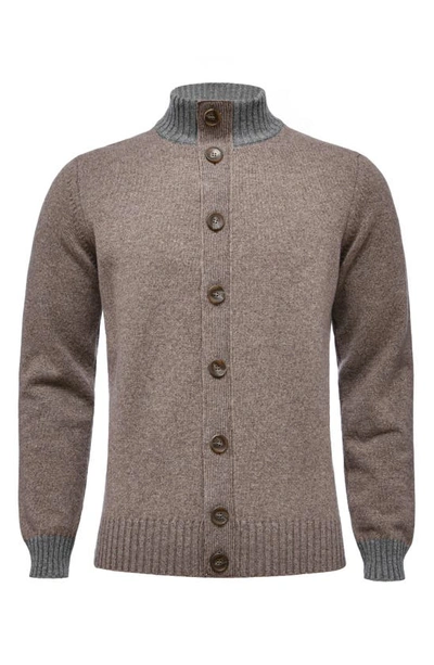 Emanuel Berg Merino Wool & Cashmere Cardigan In Beige