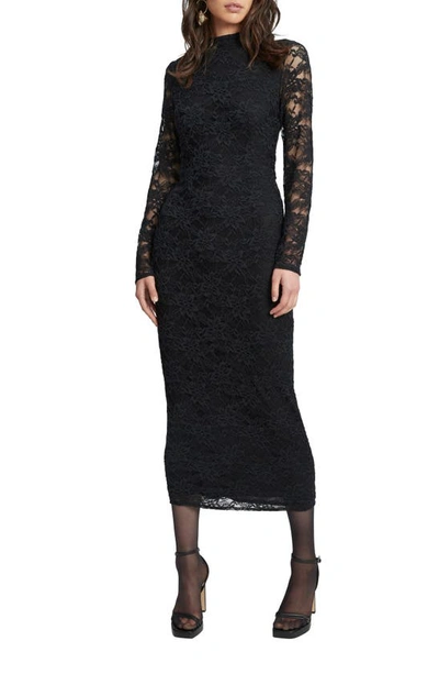 Bardot Meghan Lace Long Sleeve Dress In Black