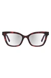 Kate Spade Joanie 52mm Reading Glasses In Red Havana/ Demo Lens