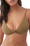 O'neill Saltwater Solids Pismo Bikini Top In Olive