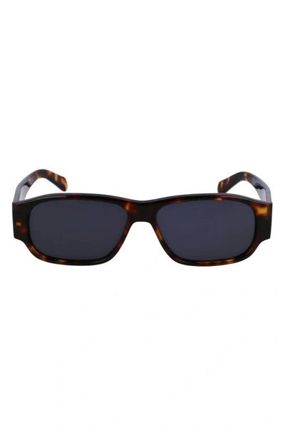 Ferragamo 57mm Rectangular Sunglasses In Dark Tortoise