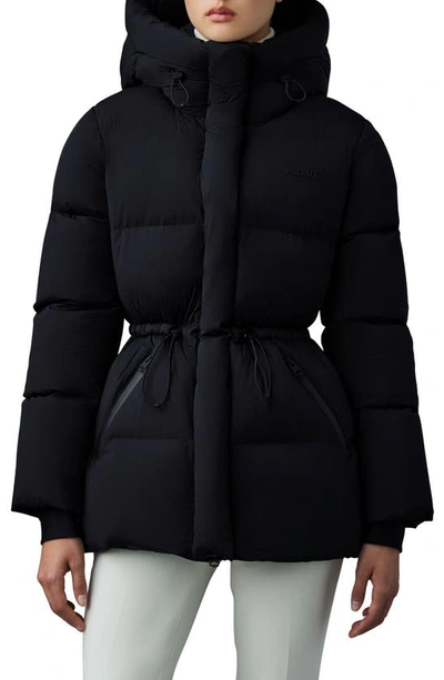 Mackage Freya City Water Resistant 800 Fill Hooded Puffer Jacket In Black