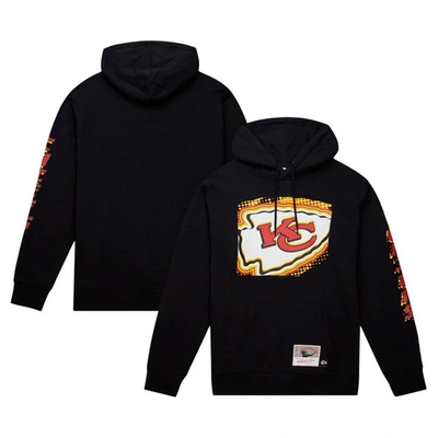 Mitchell & Ness Men's  Black Kansas City Chiefs Gridiron Classics Big Face 7.0 Pullover Hoodie