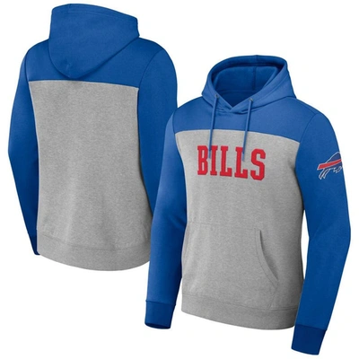 Nfl X Darius Rucker Collection By Fanatics Heather Gray Buffalo Bills Color Blocked Pullover Hoodie
