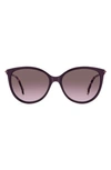 Carolina Herrera 57mm Round Sunglasses In Plum Gold/ Brown Violet