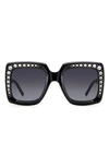 Carolina Herrera 53mm Crystal Embellished Square Sunglasses In Black