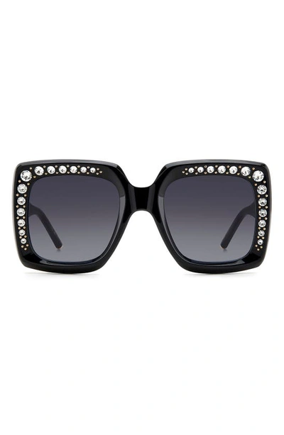 Carolina Herrera 53mm Crystal Embellished Square Sunglasses In Black