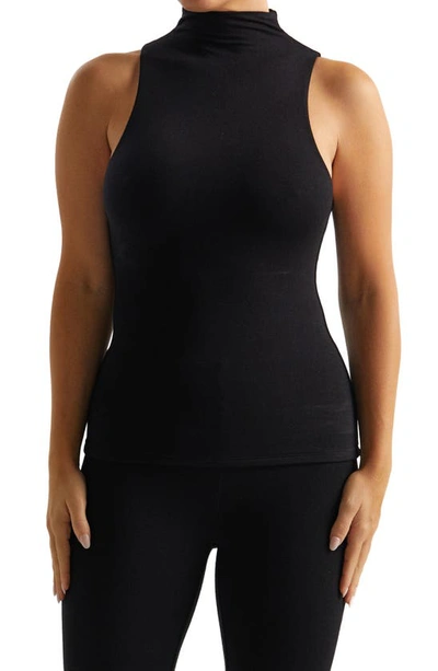 Naked Wardrobe Sleeveless Mock Neck Top In Black