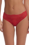 Commando Butter & Lace Thong In Scarlet