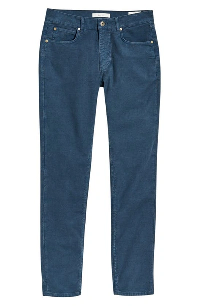 Billy Reid Moleskin Slim Fit Five Pocket Trousers In Carbon Blue