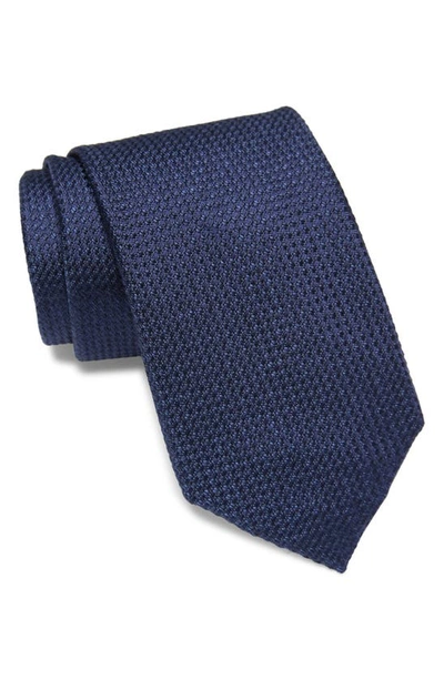 Nordstrom Trammel Textured Solid Silk Tie In Navy