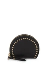 Vince Camuto Elyna Domed Leather Coin Purse In Black