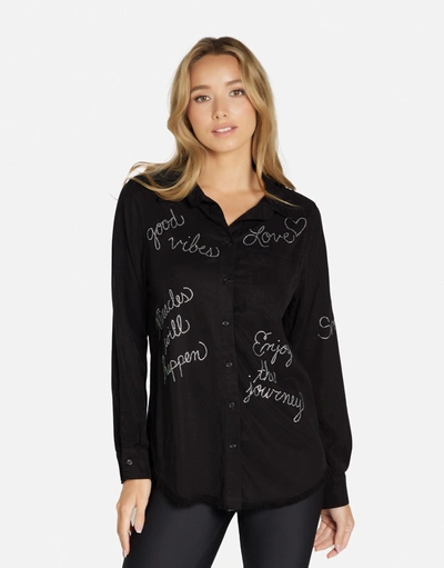 Lauren Moshi Sloane Crystal Affirmations In Black