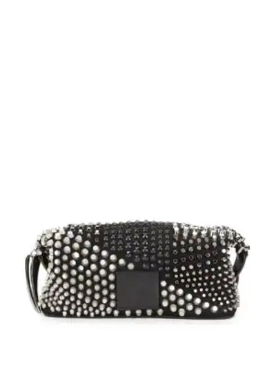 Giuseppe Zanotti Studded Leather Toiletry Bag In Black