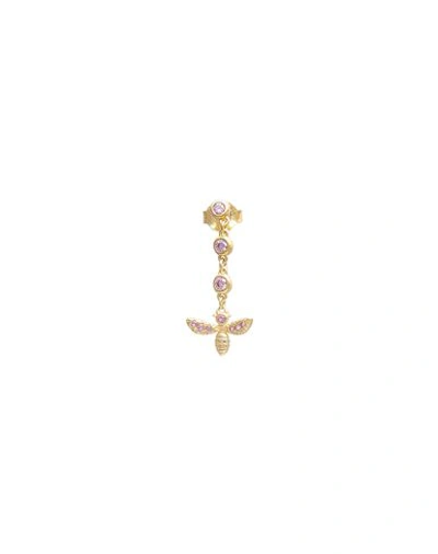 Kurshuni Bee Princesingle Earring Woman Single Earring Gold Size - 925/1000 Silver, Cubic Zirconia