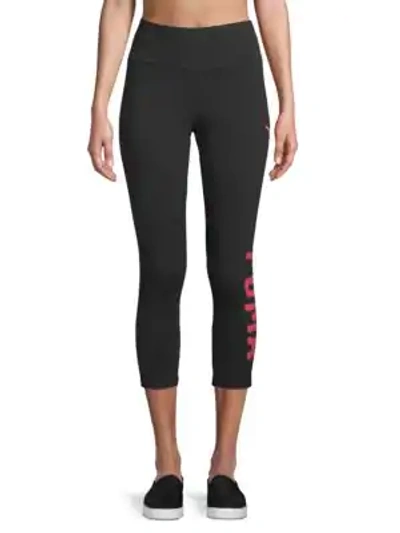 Puma Logo Athletic Leggings In Black