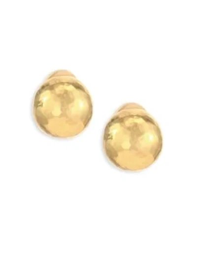 Ippolita Classico Medium 18k Yellow Gold Hammered Pinball Clip-on Earrings