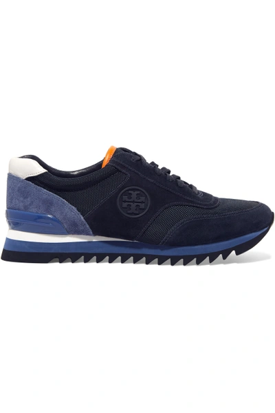 Tory Burch Sawtooth Paneled Suede And Mesh Sneakers | ModeSens