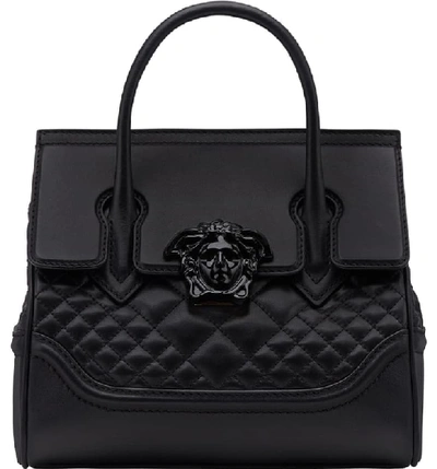 Versace Tribute Palazzo Empire Medium Leather Satchel - Black