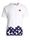 Comme Des Garçons Play Half Polka Dot Graphic Tee In White